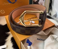 Louis Vuitton LV Leather belt best quality 1:1 W3.5