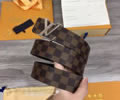 Louis Vuitton LV Leather belt best quality 1:1 W4.0