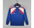 88-90 France home long sleeve retro soccer jersey