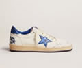 GGDB Ball Star sneakers in white nappa leather with light blue laminated leather star and heel tab
