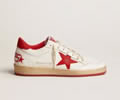 GGDB White Ball Star sneakers in leather with red star and heel tab