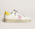 GGDB Hi Star sneakers with pink suede star and yellow leather heel tab
