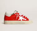 GGDB Hi Star sneakers in red patent leather with white leather star and off-white suede heel tab