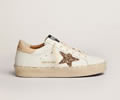 GGDB Hi Star sneakers with gold glitter star and beige leather heel tab