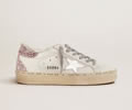GGDB Hi Star sneakers with silver laminated leather star and quartz-pink glitter heel tab
