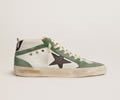 GGDB Mid Star LTD sneakers with black leather star and green suede flash