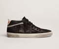 GGDB Mid Star sneakers in black nubuck with black leather star and silver laminated leather flash