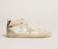 GGDB Mid Star sneakers with light gray suede star and chrome-effect gold leather flash