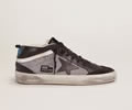GGDB Mid Star sneakers in black leather and silver mesh 