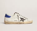 GGDB Super-Star sneakers with black snake-print leather star and blue leather heel tab