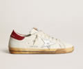 GGDB Super-Star sneakers with silver metallic leather star and red suede heel tab